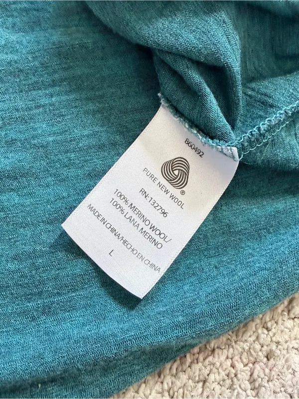 Seg’ments Women’s 100% Merino Wool Thermal Base Layer Shirt Top Longsleeve L - Image 7