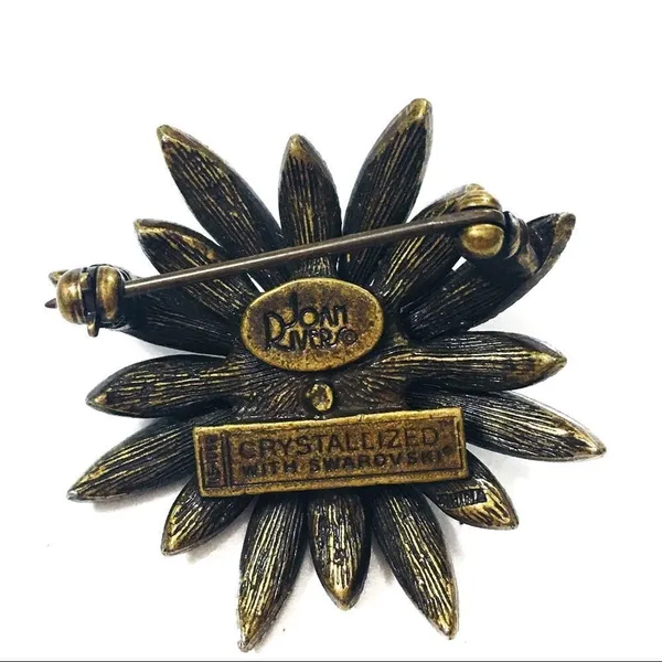 Vintage Joan Rivers Sunburst Crystal Brooch - Image 2