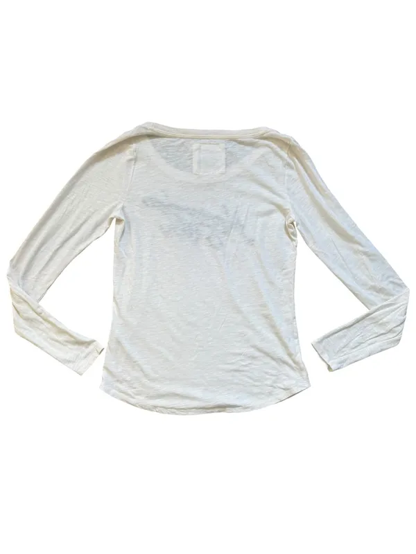 Abercrombie and Fitch Long Sleeve Script Writing Top Size Medium - Image 2