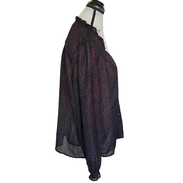 Current Air Womens Blouse Size Large Top Long Sleeve Dark Academia Gothic Chic - Image 2