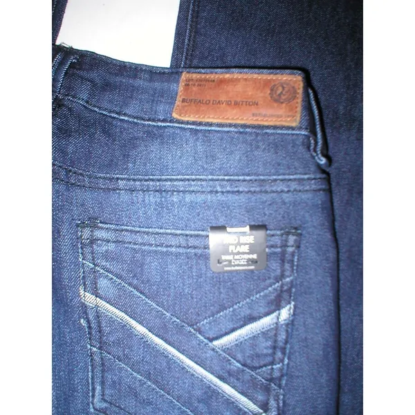 New NWT $99 Designer Buffalo David Bitton Jeans Womens 24 X 33 Mid Rise Flare Dk - Image 4