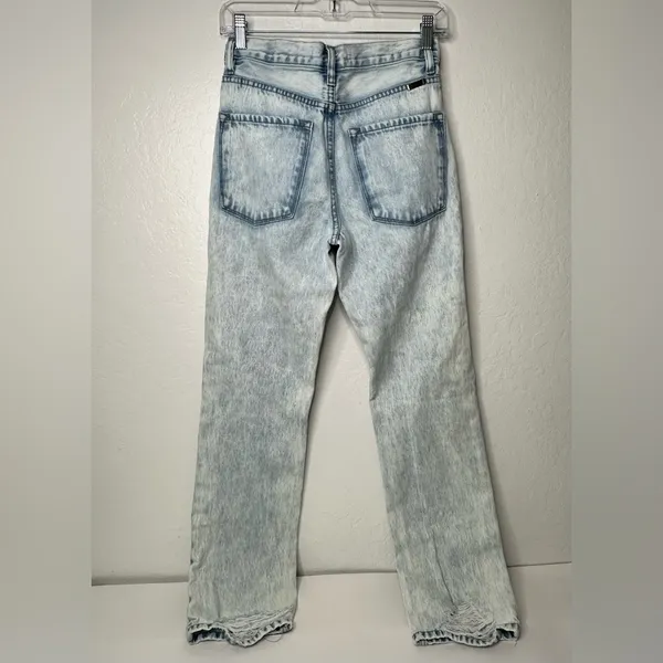 Kancan Women Jeans Size‎ 24 Acid Blue Distressed High Rise 90s Boyfriend Denim - Image 2