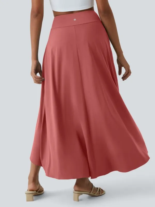 NWOT Halara Kapok Red Breezeful High Waisted High Low 2-in1 Maxi Skirt - Image 2