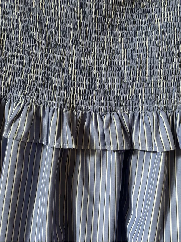 Lumiere Blue & White Striped Smocked Strapless Romper - Image 8