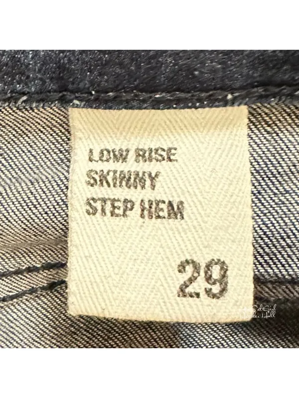 Eunina Low Rise Skinny Distressed Asymmetrical Raw Step Hem Ankle Jeans Size 29 - Image 6