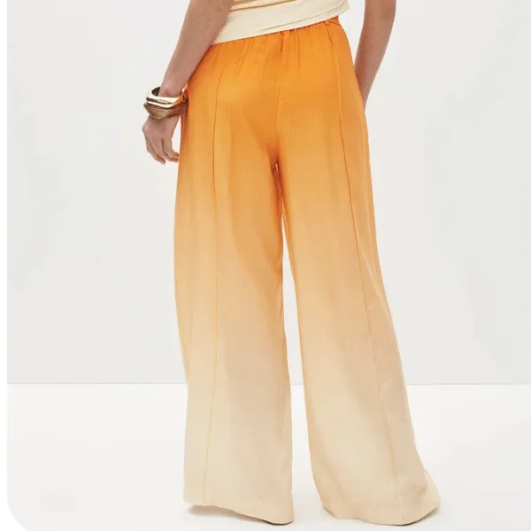 Significant Other Ombre Wide Leg Pants SIZE 2 Flowy Butter Yellow Designer $200 - Image 2