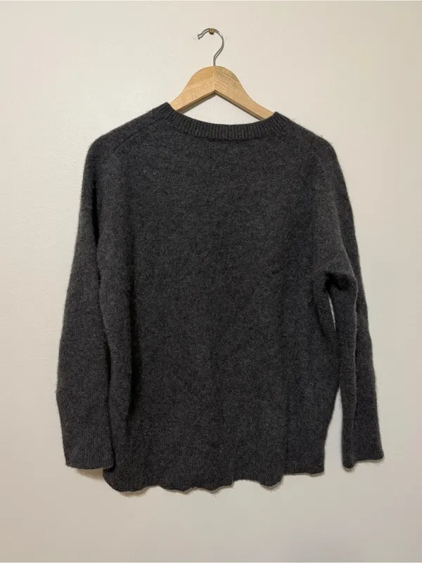 Theory Cashmere Gray Sweater Size Large Women’s Crewneck Jumper Pullover - Image 5