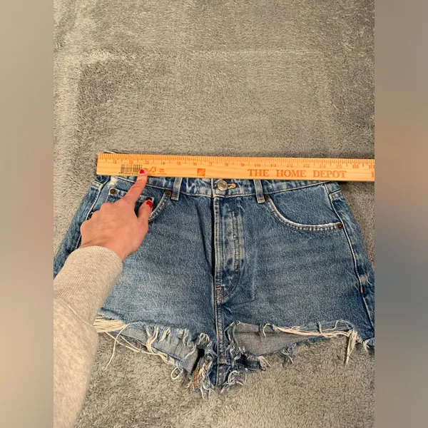 Zara Denim cutoff Blue Women Shorts 4 - Image 10