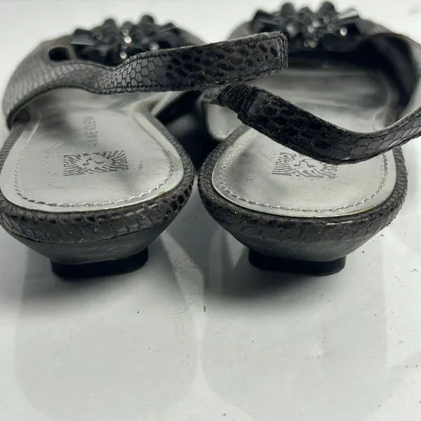 Anne Klein iFlex AK Junior Brown Snakeskin Slingback Kitten Heels Peep Toe 8.5 M - Image 4