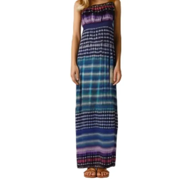 Great Northwest‎ Indigo Striped Strapless Maxi Dress Medium - Image 5