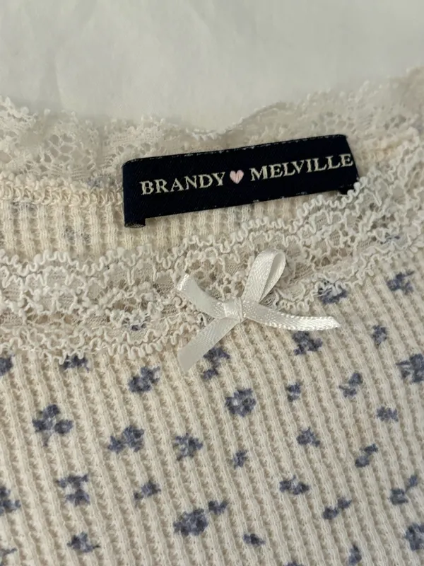 Brandy Melville Waffle Knit Cropped Top - Image 2