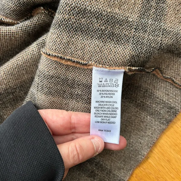 Tahari Plaid Hooded Belted Cardigan Coat Coatigan Tan‎ Black Medium M Jacket - Image 8