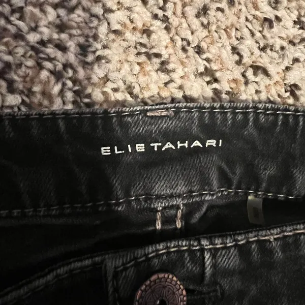 Elie Tahari Black Slim Fit Jeans Low‎ Rise Narrow Leg Designer Denim Size 6 - Image 2