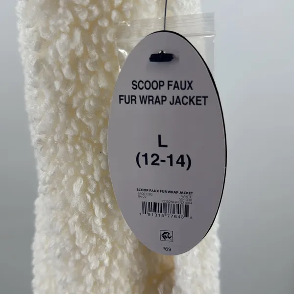 Scoop NYC Women's Cozy Cream Teddy coat Sherpa mid calf L new shawl collar - Image 6