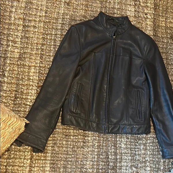 Ritz USA Vintage Brown Leather Moto Jacket Size Medium - Image 11