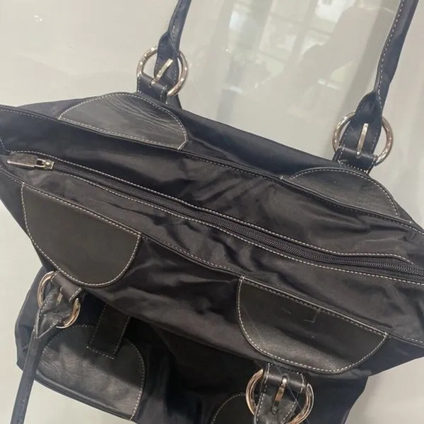 Furla Women's Black Shoulder Nylon Tote Purse Large Bag - Image 6