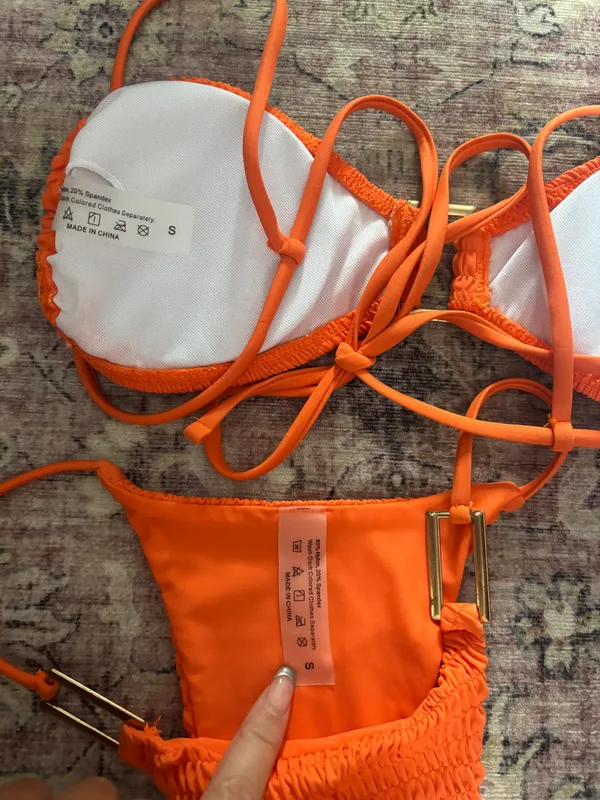 SHEIN Orange Bathing Suit Set  - Image 2