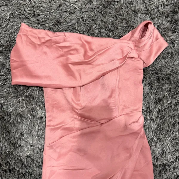 ASOS Edition Satin Bardo Drape Wrap Maxi Dress in Dusky Rose, Size 0​​​​​​​​ - Image 5