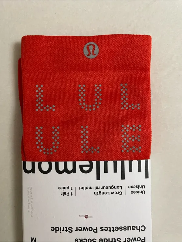 lululemon athletica unisex Power Stride Crew Socks with Logo Reflective Detail M - Image 7
