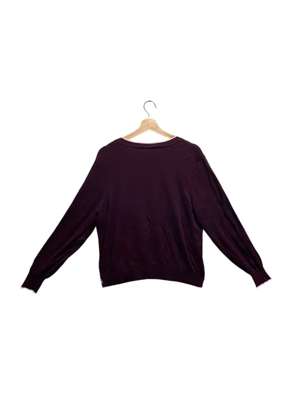Scotch & Soda Classic Long Sleeve Cardigan Burgundy Size L Classic Preppy Fall - Image 13