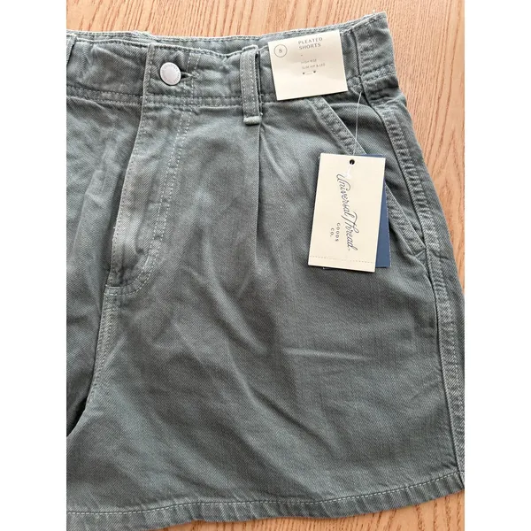 New Women’s Universal Thread Pleated Shorts High Rise Cotton Lyocell Size 8 - Image 2