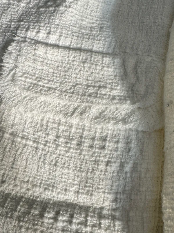 Ann Taylor White Textured Open-Front Jacket - Image 5