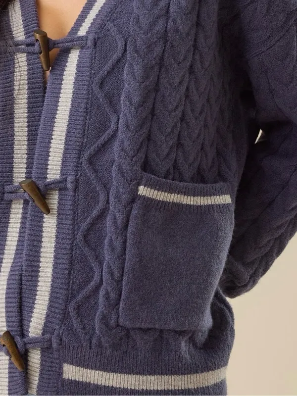 NEW Altar’d State Navy Knit Cardigan Sweater Size Large NWT - Image 2
