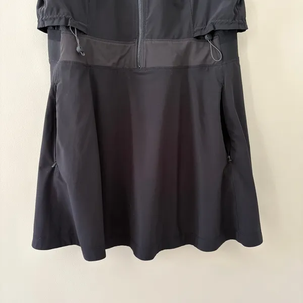 Athleta Dress Venture Out 12 Black Athletic Hiking Zip Front Built-in Shorts - Image 8