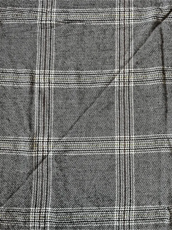 Gray Plaid Fringe Blanket Scarf - Image 4
