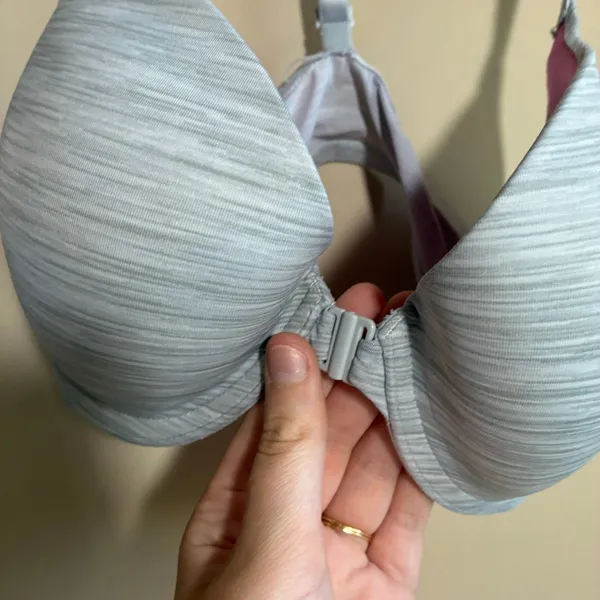 Pink Wear Everywhere Push-Up Bra 32DD Gray Women Racerback Front Close - Image 2