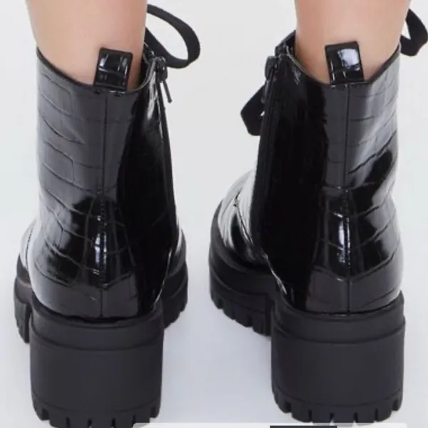Forever 21 Black Combat Moto Boots - Image 4