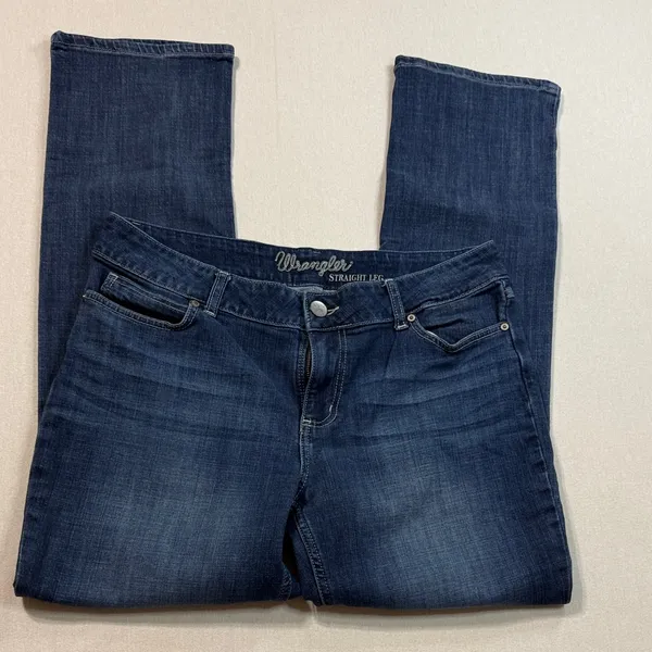 Wrangler Dark Blue Straight Leg Jeans - Image 4