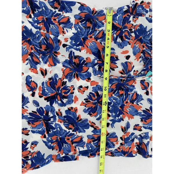 Beacon Apparel Stitchfix Blouse Sz L Floral Office Career Red White Blue Work - Image 10
