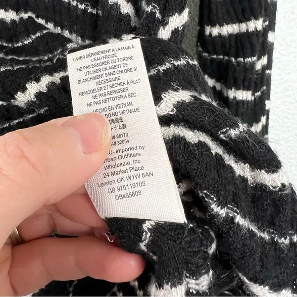 We The Free Stripes‎ Drippy Thermal Knit Cowl Neck Sweater S - Image 6