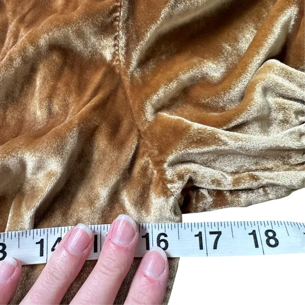 Reformation Maura Velvet Midi Dress Gold - Image 8