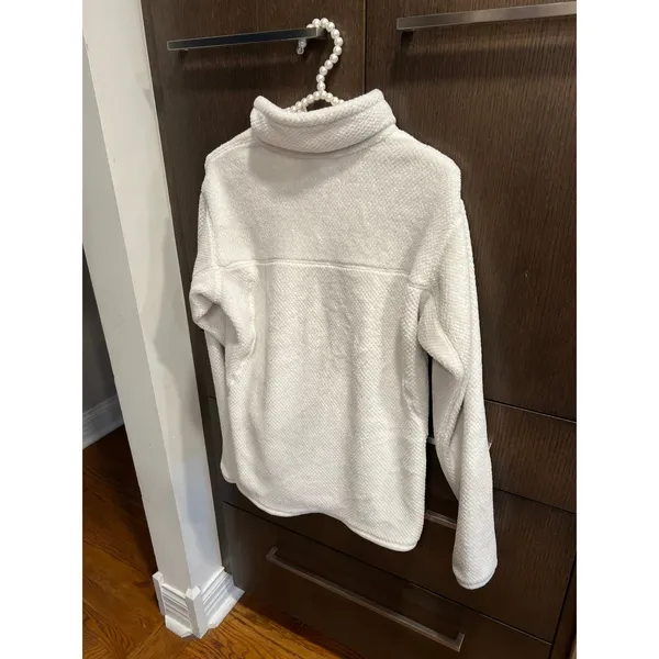 Patagonia Re-Tool Snap-T Polartec Fleece Pullover Ivory Women's‎ large - Image 4