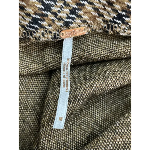 Free People Women's Multicolor Plaid Check High Rise Mini Flare A-Line Skirt M - Image 6