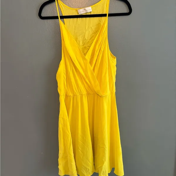 Amanda Uprichard Yellow Silk Mini Dress - Image 2