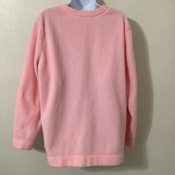 Pink‎ Novelty Wearable Art Kitsch Bird Sequin Embroidered Cozycore Sweatshirt L - Image 5