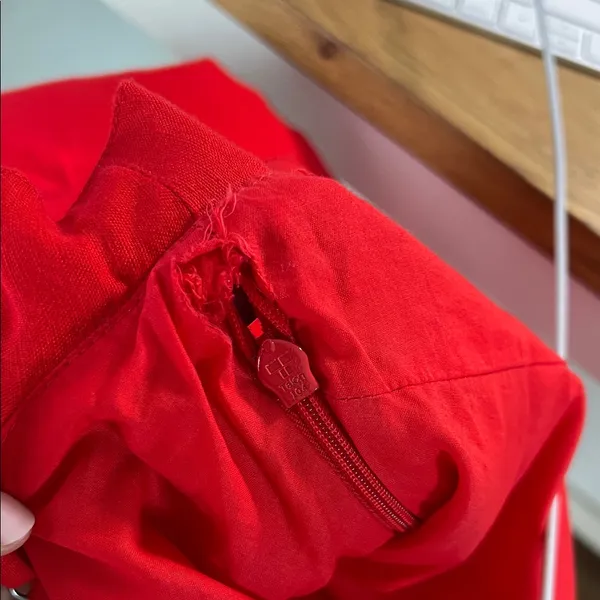 Abercrombie & Fitch Red‎ Linen Blend Off The Shoulder Sweetheart Midi Dress 6 - Image 16