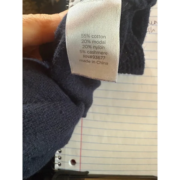 VTG JCP Navy Blue Cashmere Blend Cowl Neck Sweater Womens XL Luxury y2k‎ 90s - Image 7