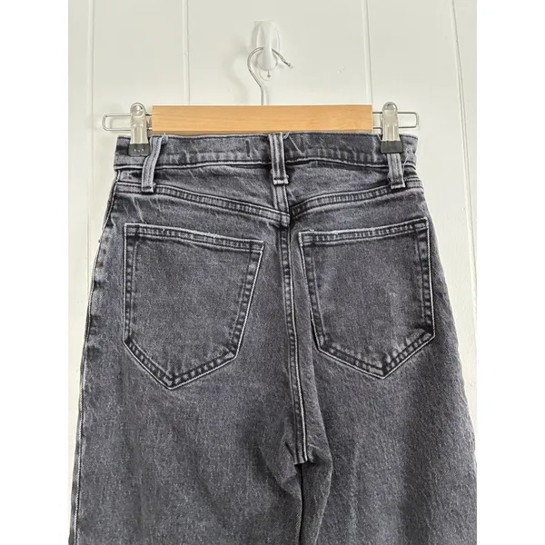 Abercrombie‎ Fitch Ultra High Rise Crop Button Fly Jeans Charcoal Wash Size 24 - Image 7