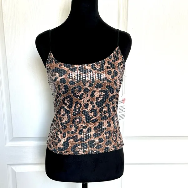 Leopard Print Cami Top Brown Size M - Image 2