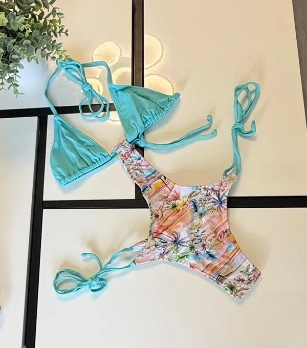 Blue Body Brazil Tropical Floral One-Piece Monokini - Size S - Image 2