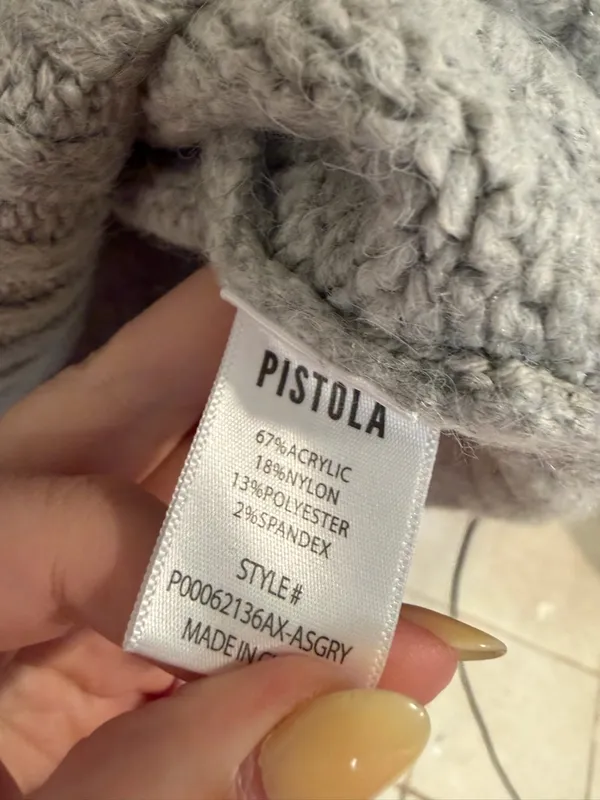Grey oversized Pistola crewneck‎ sweater - Image 3
