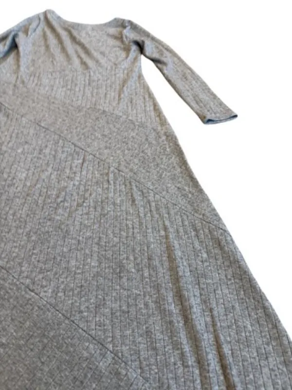 Soft Surroundings Beige Ribbed Knit Sweater Dress Long Sleeve Midi Medium Womens - Image 3