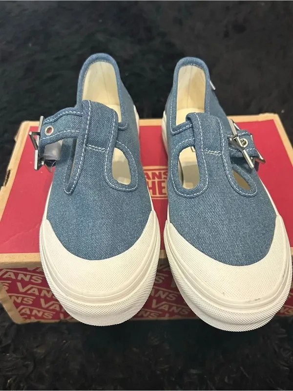 VANS Mary Jane Style 93 Denim blue star buckle shoes sneakers women’s 9 new - Image 2