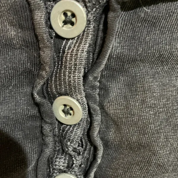 Free People Dark Gray Crochet Detail Blouse - Image 4