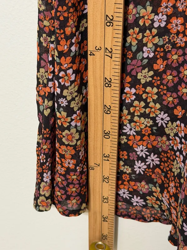 Free People Bonnie Mini Dress Size Large Floral Boho Dusk Combo - Image 9