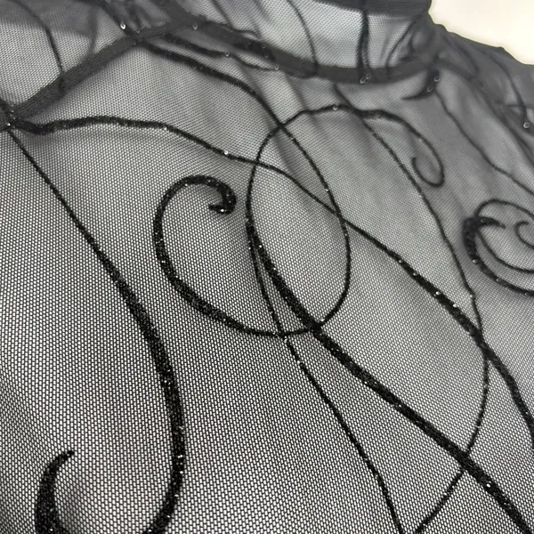 Patrice Catanzaro Sheer Velvet Burnout Mini Dress Sz 10 Mesh Whimsigoth Festival - Image 5